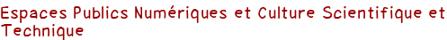 Espaces Publics Numériques et Culture Scientifique et Technique